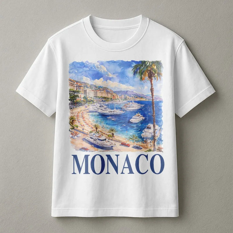 Vintage Monaco Sweatshirt | Watercolor French Riviera Art Print | Soft Crewneck Jumper | European Travel Souvenir Gift