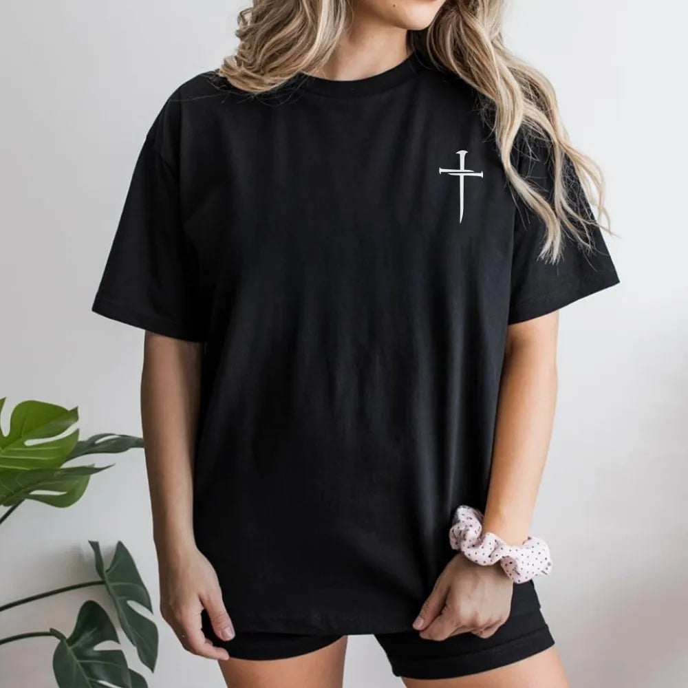Nail Cross Christian T-Shirt | Minimalist Faith Graphic Tee | Premium Cotton | Religious Gift for Men & Women