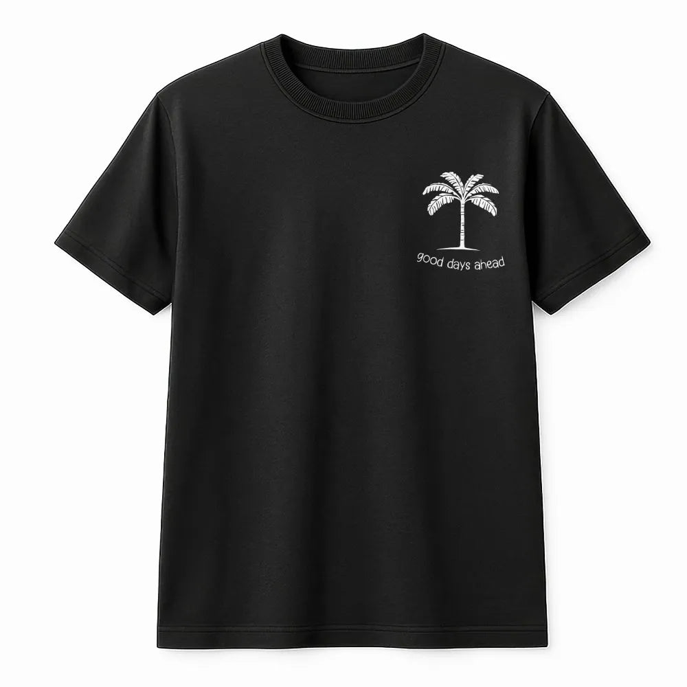 Good Days Ahead Sweatshirt | Minimalist Palm Tree Graphic Crewneck | Soft Cotton Blend | Aesthetic Beach Vacation Gift