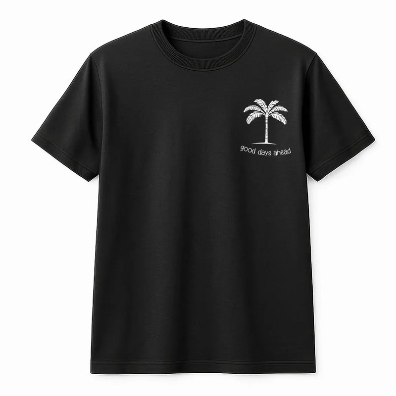 Good Days Ahead Sweatshirt | Minimalist Palm Tree Graphic Crewneck | Soft Cotton Blend | Aesthetic Beach Vacation Gift