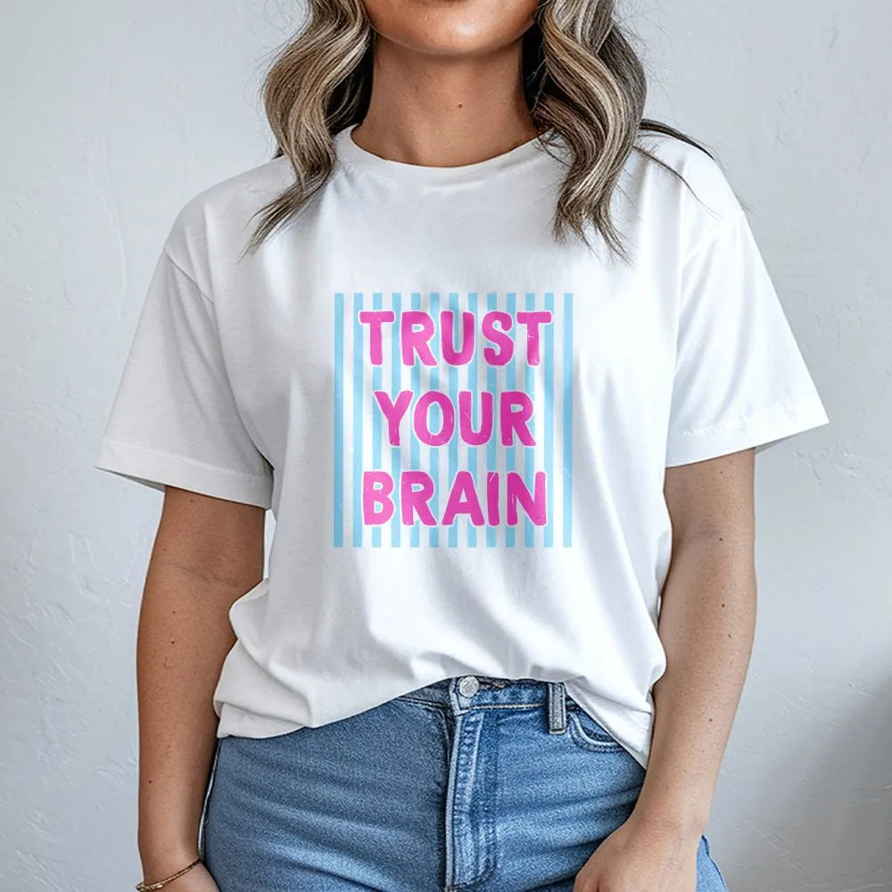 Teacher Testing Day Shirt | Trust Your Brain Retro Graphic | Soft Cotton Tee | Matching State Testing Team Gift